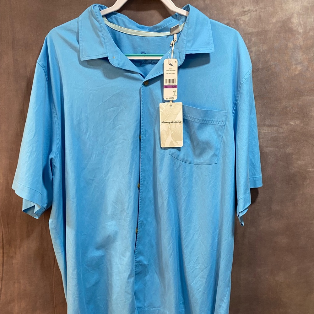 Carolina blue Tommy Bahama button down.